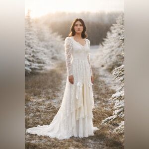 CUSTOM HANDMADE VINTAGE LACE WEDDING DRESS HEIRLOOM ELOPEMENT 1980’s 👰‍♀️🏵️